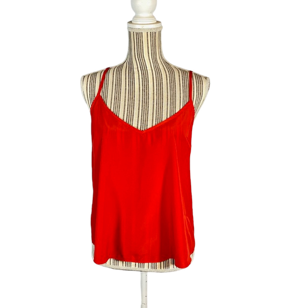 ASOS Red V-Neck Sleeveless Cami Flowy Tank Top Women Sz 8P